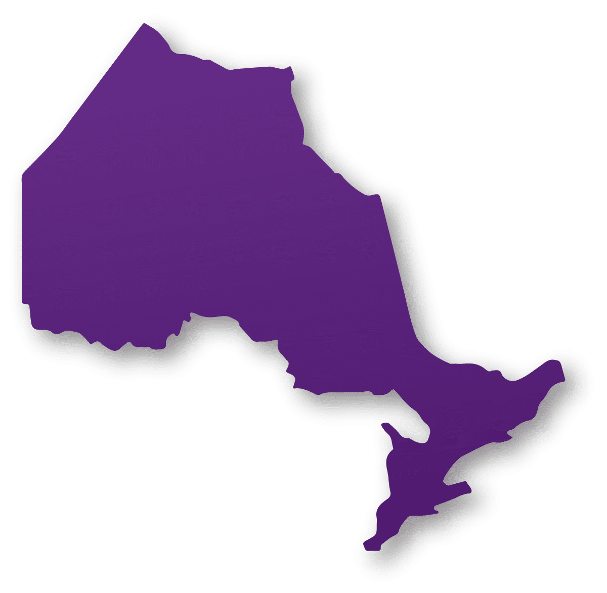 Purple map of Ontario